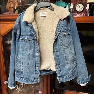 Kancan fleece lined denim jacket